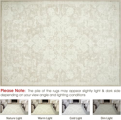 Miniatura 7 de Alfombra de área de 9 x 12 pies para sala de estar alfombras suaves y grandes lavables con parte trasera de goma antideslizante, resistente a las