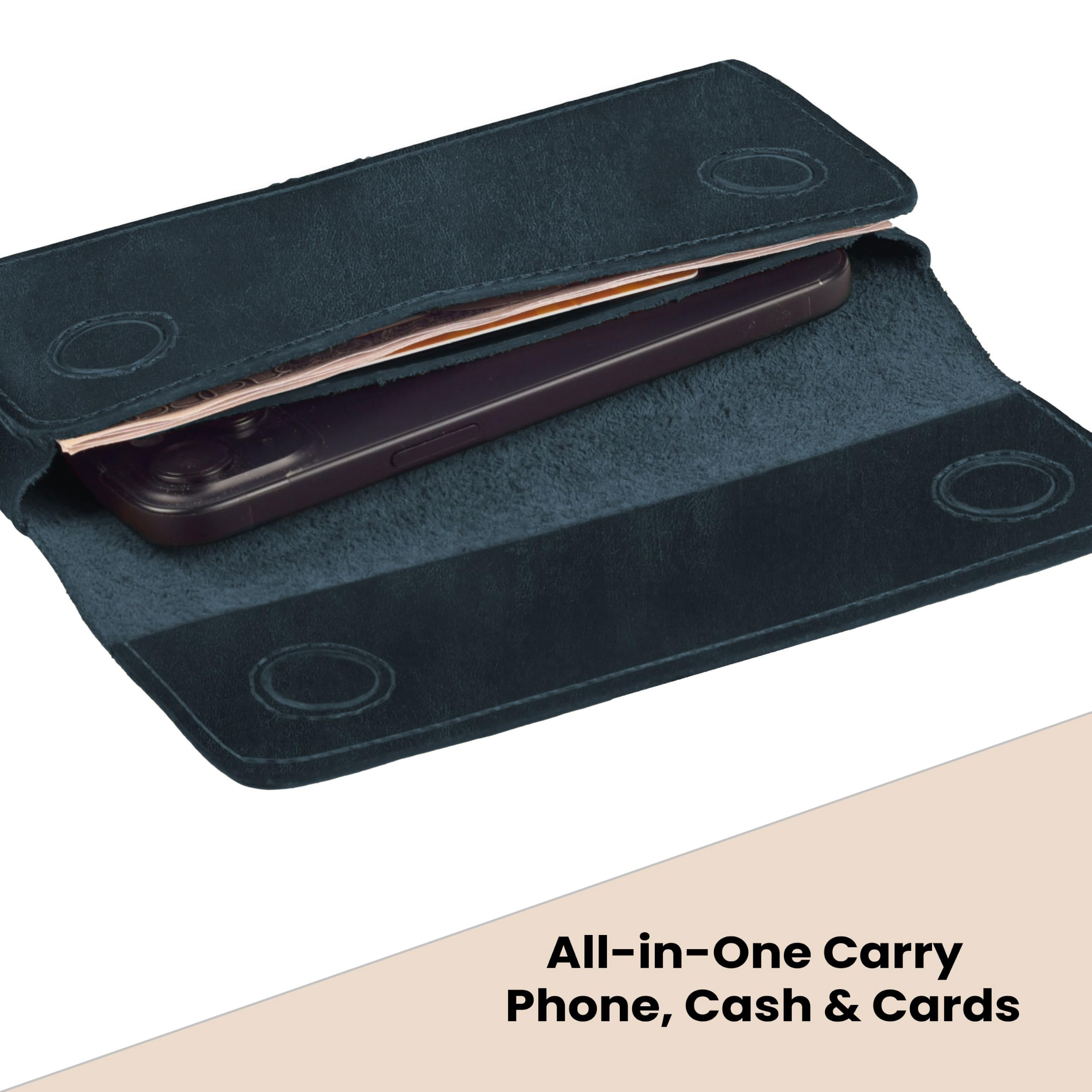 LEATHER VILLAGE Fondina per telefono cellulare in vera pelle con clip da