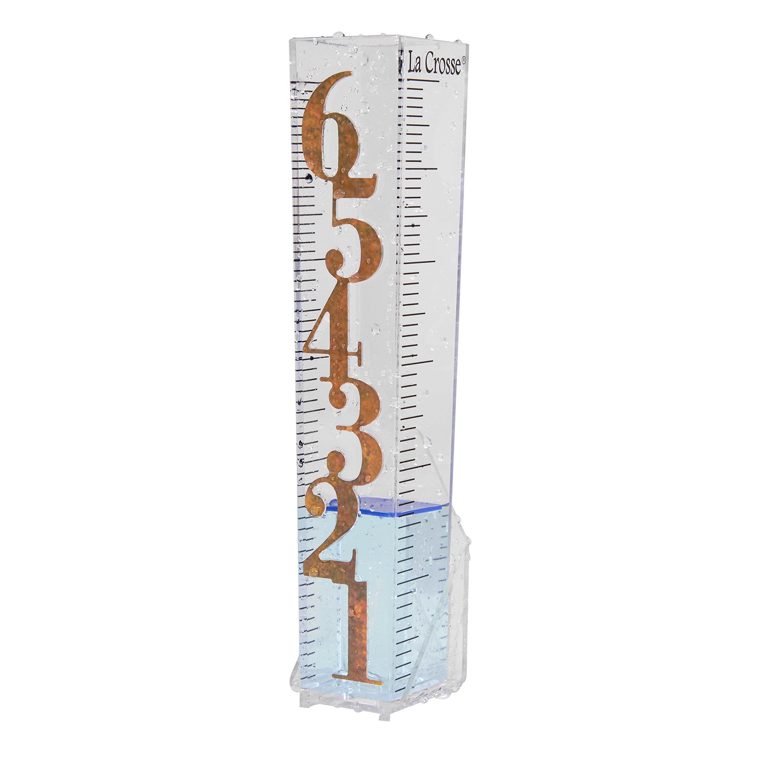 LaCrosse 705-110 Easy Read 6-Inch Patina Rain Gauge, Clear