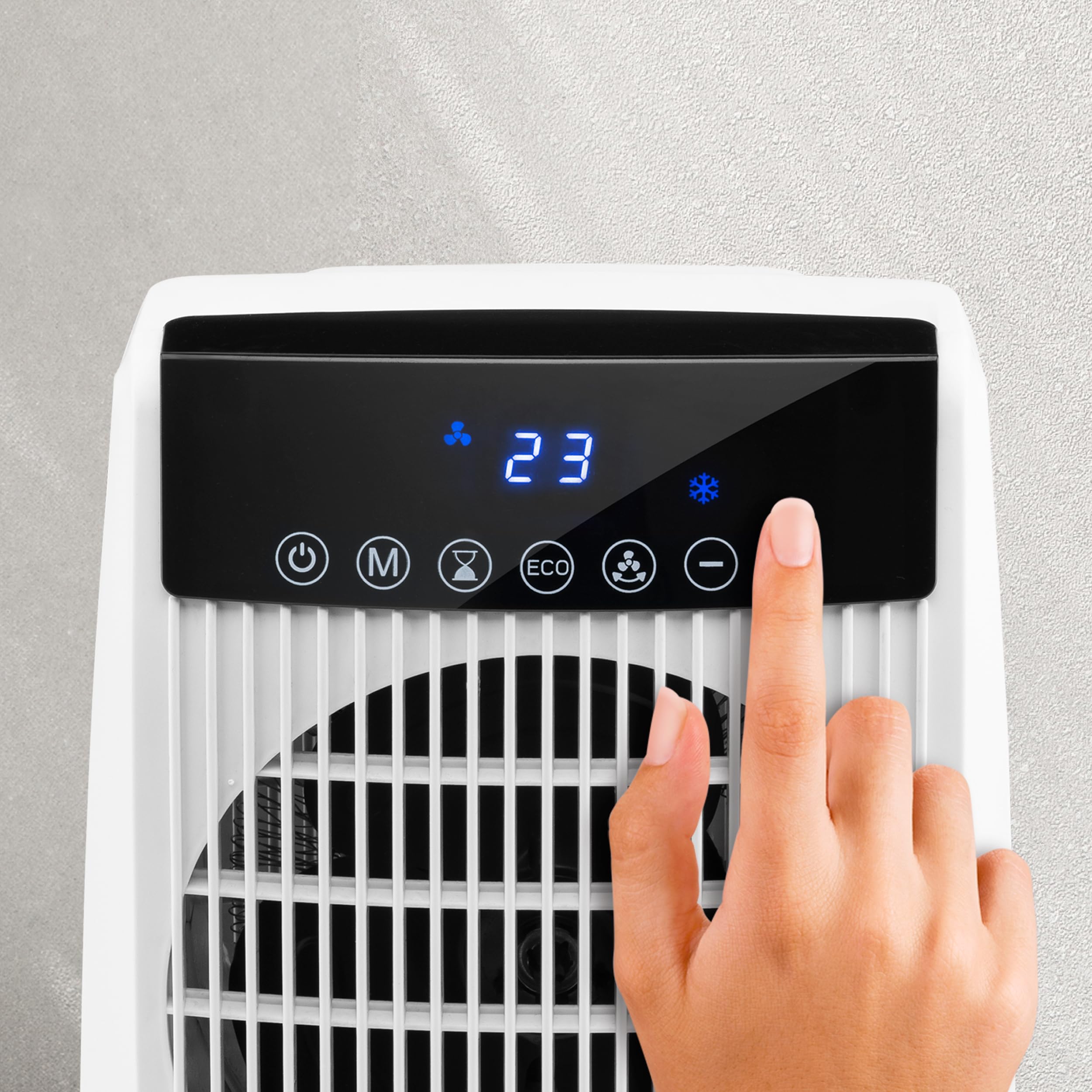 Ufesa Persei Calefactor Digital 2000W con Protección IP21, 3 Niveles de Potencia Calor/Frío, Base Oscilante, Pantalla LED, Termostato Regulable, Temporizador 24h y Protección de Sobrecalentamiento