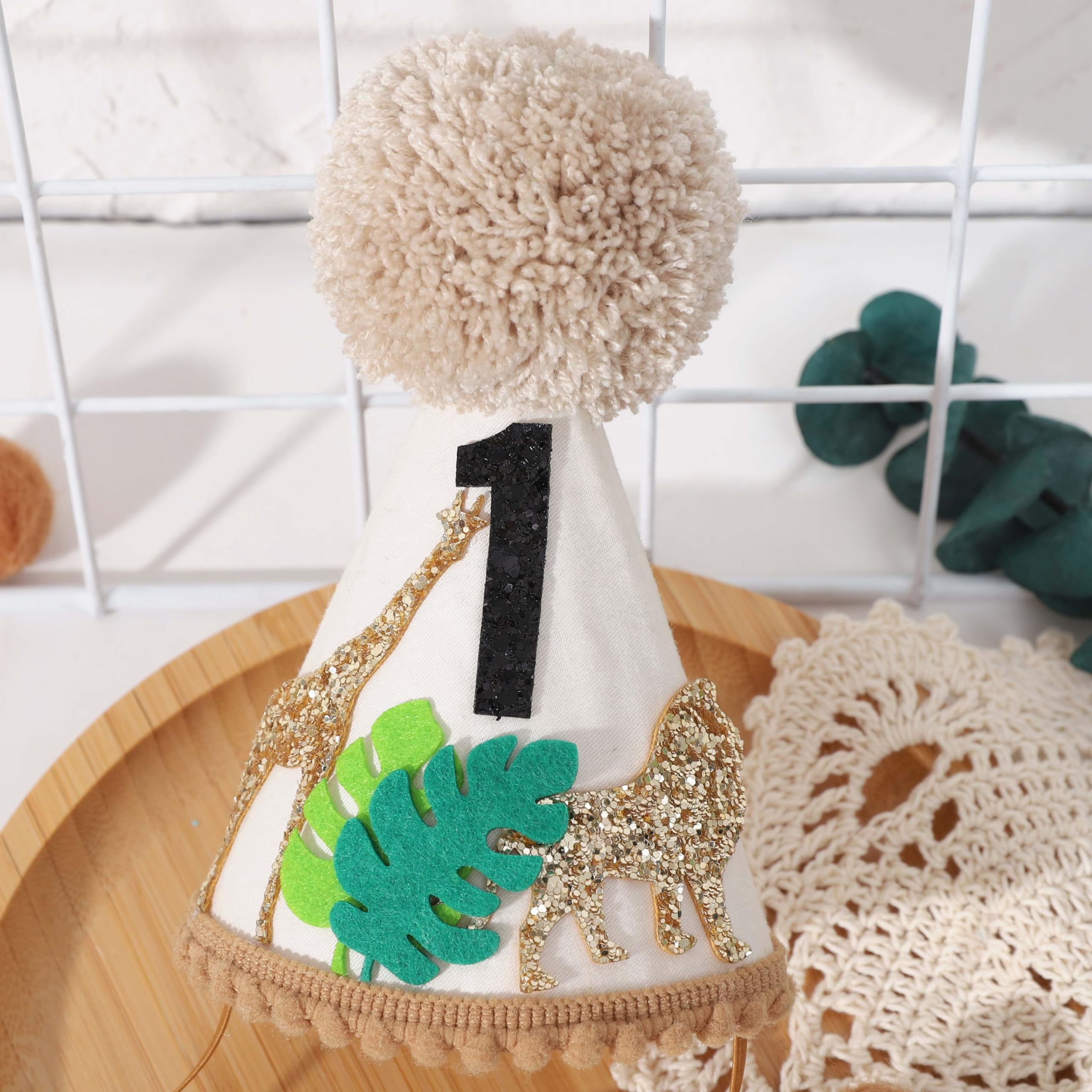 Agvgaza Safari Wild One Birthday Crown - Jungle 1st Birthday Party Hat, Wild One Birthday Decor for Boys & Girls, Cake Smash Photo Prop, Baby Shower & Safari Theme Decor