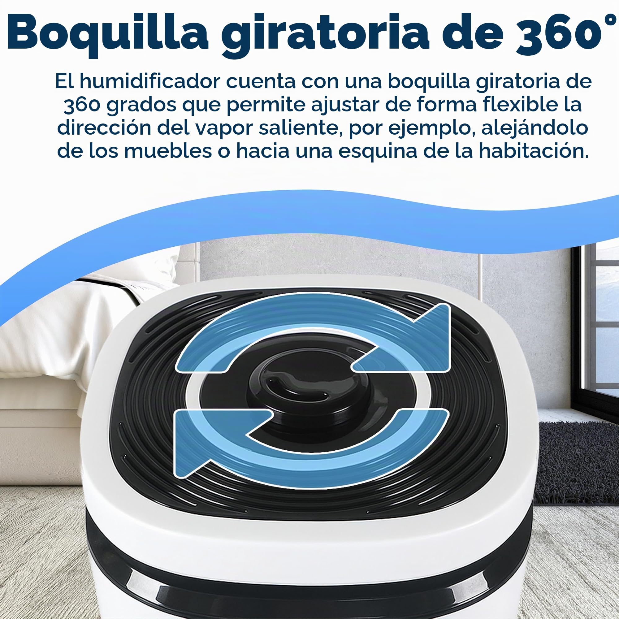 Retoo Humidificador ultrasónico contra aire de calefacción seco 4L, humidificador de habitación con mando a distancia para dormitorios, habitaciones infantiles y plantas, humidificador de aire