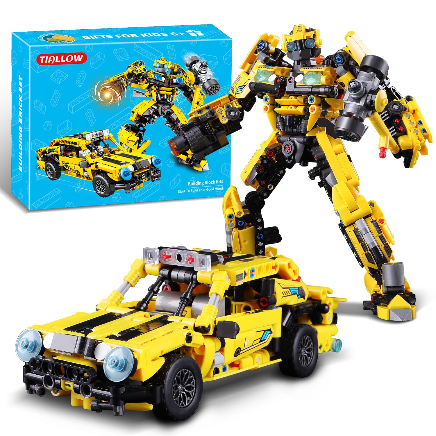 Transforming Set 2-in-1 Robot Building Toys Compatible with Lego，Mecha  Transform Car Action Figures Building Kits Model，Christmas Birthday Gift