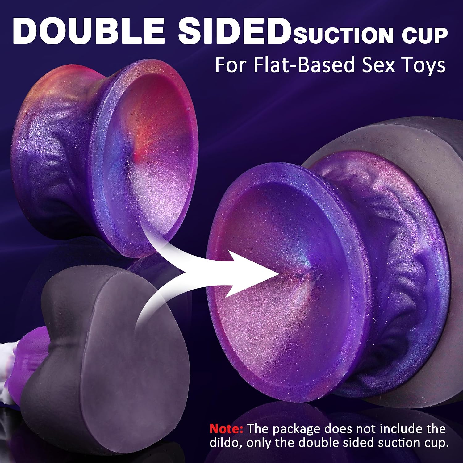 Dildo Mount Suction Cup Dildo Holder for Flat-Based Sex Toys, Silicone Double Sided Sex Machine Attachments Saddle for Monster Dildos Without Suction Cup & Grinder, Adult Toy for Women Men