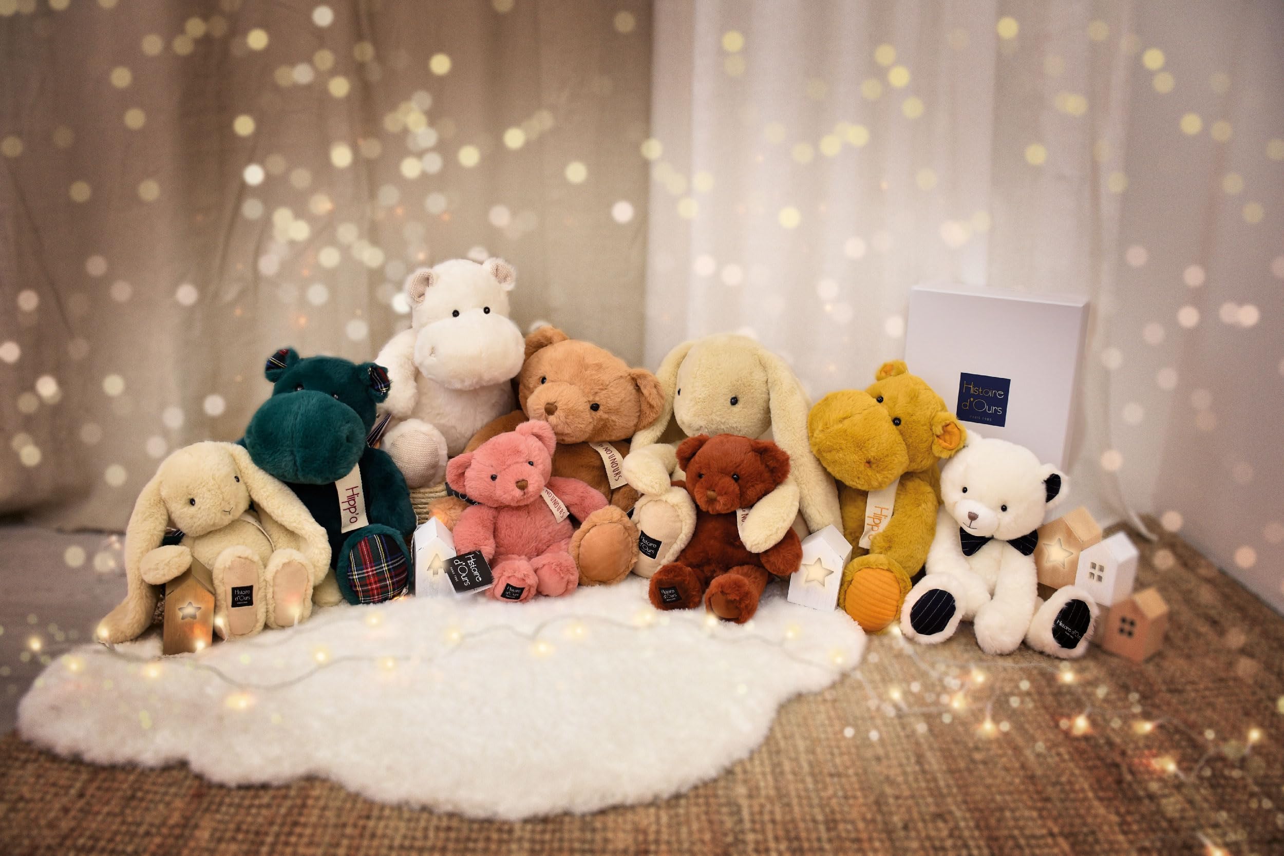 Histoire d'Orso – Grande peluche coniglio vaniglia – Collezione The LAPIN – Dimensione 50 cm – Molto morbido – orecchie lunghe da accarezzare, abbracci infiniti, idea regalo per bambini e peluche per
