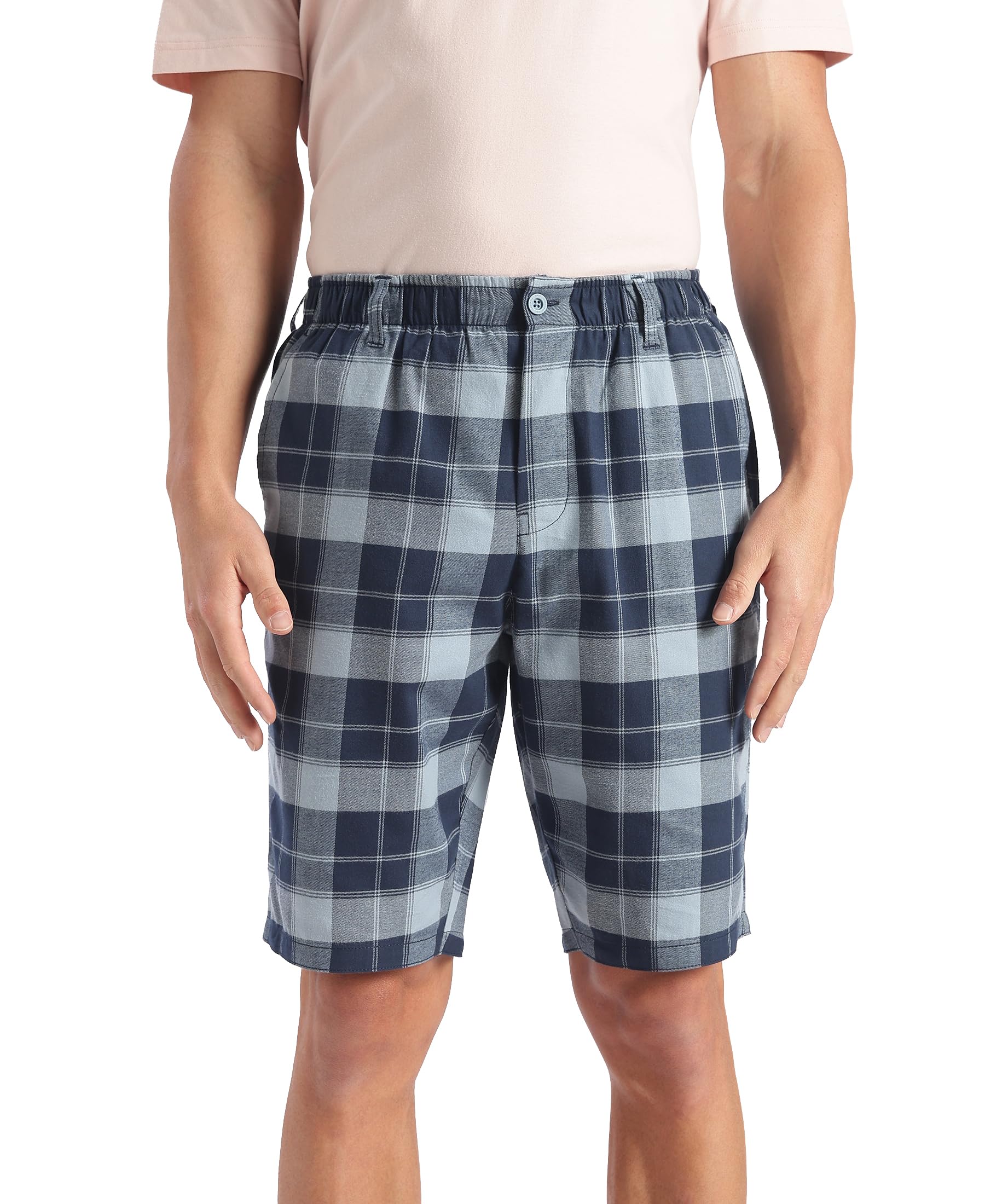 jockey US88 Men Super Combed Mercerized Cotton Woven Fabric Bermuda with Side Pockets_Windward Blue & Navy_S-picture-17