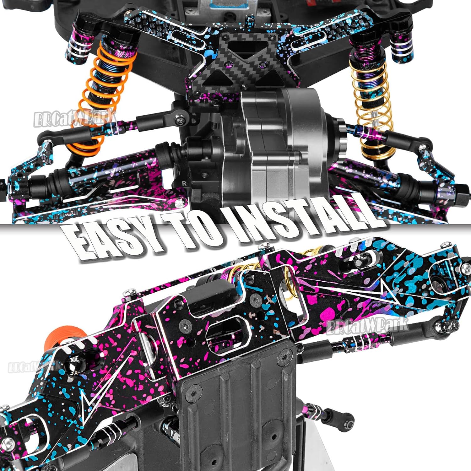 RC Upgrades Part for 1/10 Rustler Stampede (VXL) 2WD,A-Arm,Shock,Drive Shaft,Caster Block,Steering Blocks,Stub Axle Carriers,Steering Bellcranks,Links,Shock Tower,Front Bulkhead,Colour