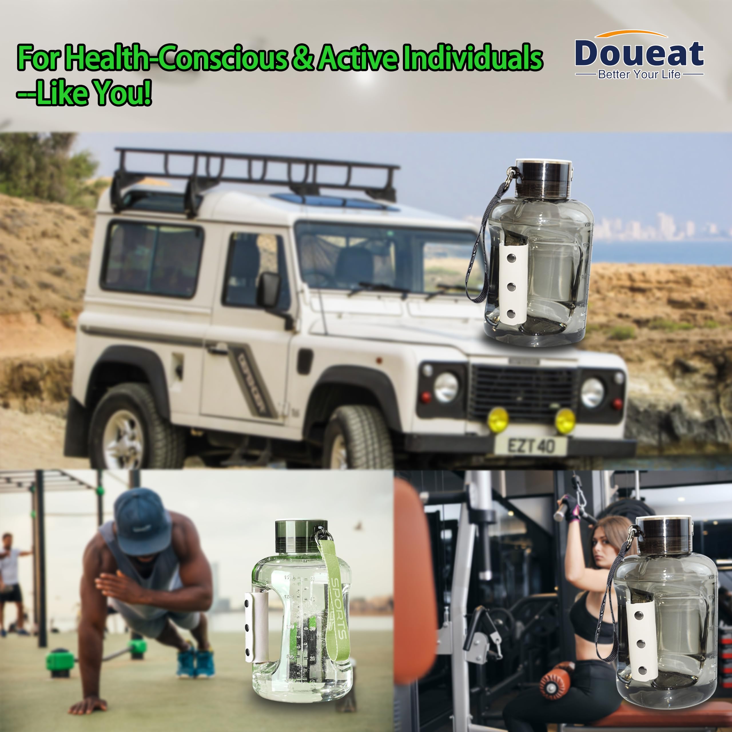 Amazon.com: Doueat Hydrogen Water Bottle with 50 Oz/1.5L Capacity