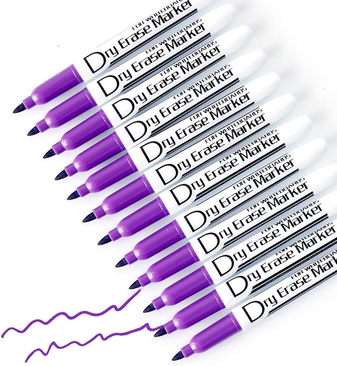 Volcanics Low-Odor Dry Erase Markers Fine Tip 12-Pack