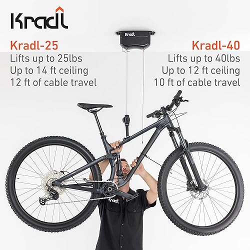Miniatura 3 de Kradl - Ceiling Mount Bike Lift and Rack. Clever Bike Storage System Without Electricity, Clumsy Ropes or Pulleys.
