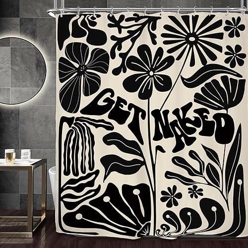 Miniatura 21 de Miyotaa Juego de cortina de ducha retro a cuadros de 60 pulgadas de ancho x 71 pulgadas de alto, 70, colorido, estético, moderno, pastel, Y2K,