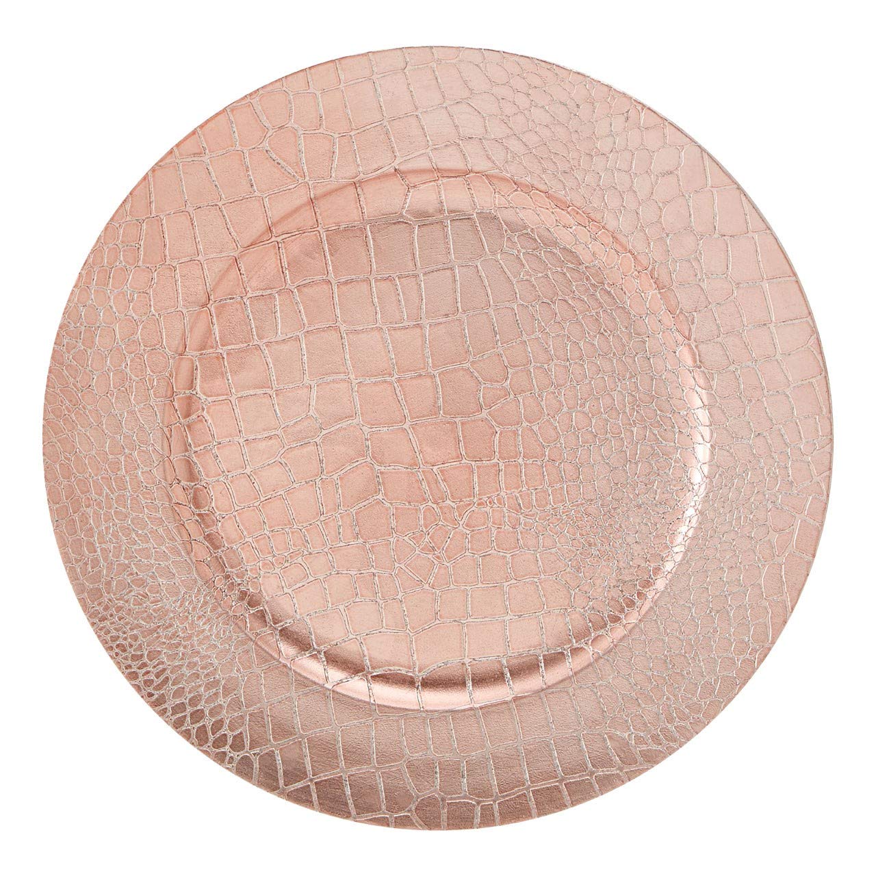 Orsina Minimalist Rose Gold Pebble Effect Charger PlateFunctional Dinner PlateReliable Rose Gold Finish Plate from B&Q