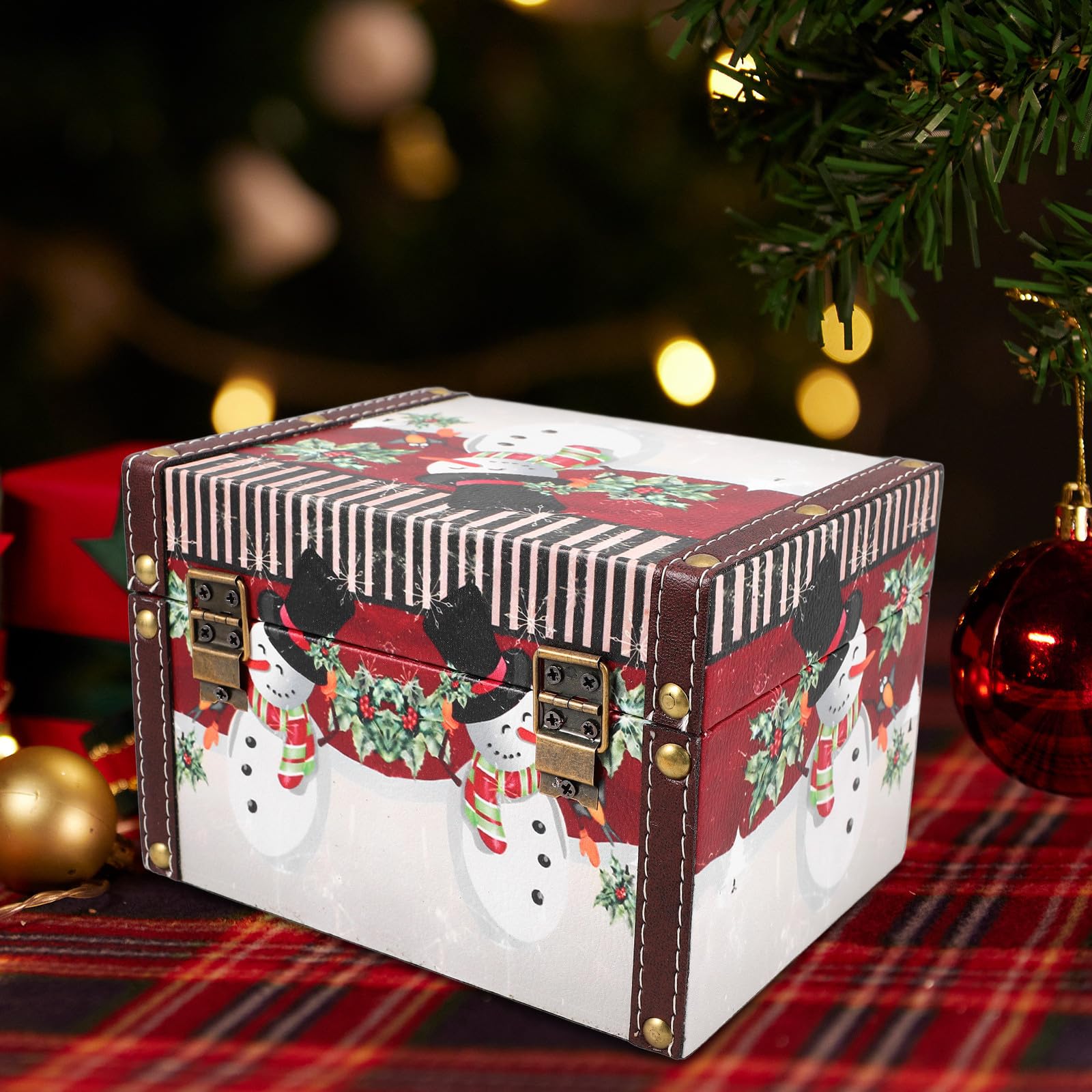Toyvian 3 Stück Weihnachts Holzkiste im Vintage Stil für Schmuck und