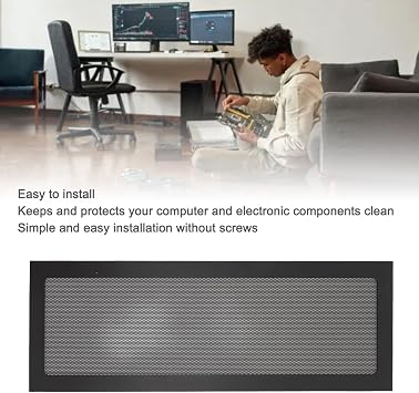 PC Case Dust Mesh Filter, 2 Pack 120x360mm Magnetic Fan Cooler Cover with Ultra Fine Holes, for Desktop Computer