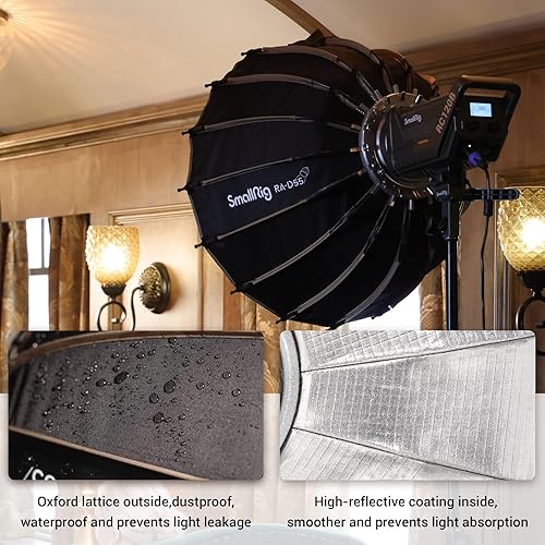 Vista 18 de SMALLRIG Parabolic Softbox de liberación rápida, caja suave parabólica, compatible con SmallRig RC 120D/RC 120B/RC 220D/RC220B y otras luces