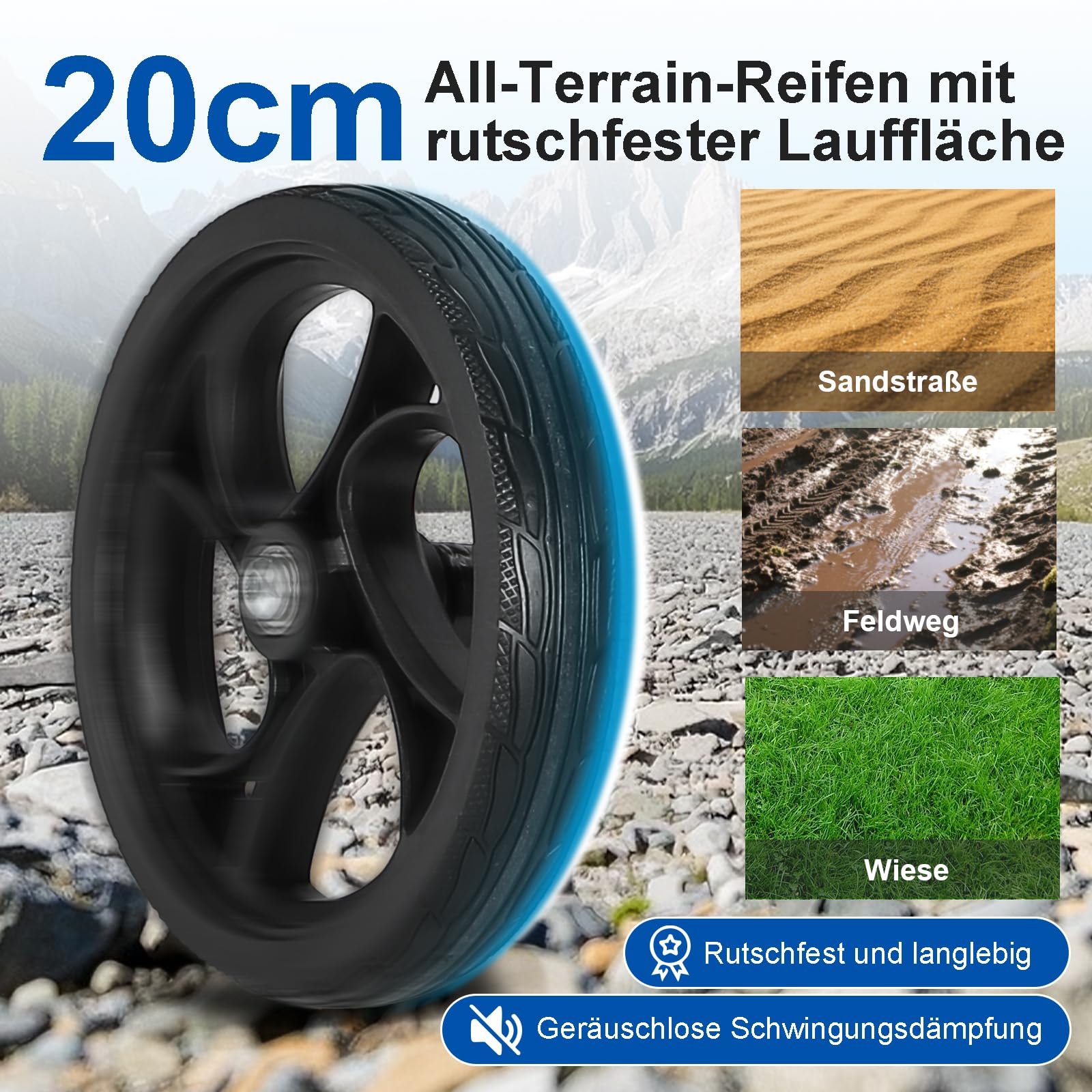 Knie Roller mit Stoßdämpfung, Krücken-Alternative 136kg, Schwarz | faltbarer Knie Roller Kohlenstoffstahl, leichter Knie Scooter nach Fuß OP, inkl. abnehmbarer Tasche & 20 cm Vorderrad