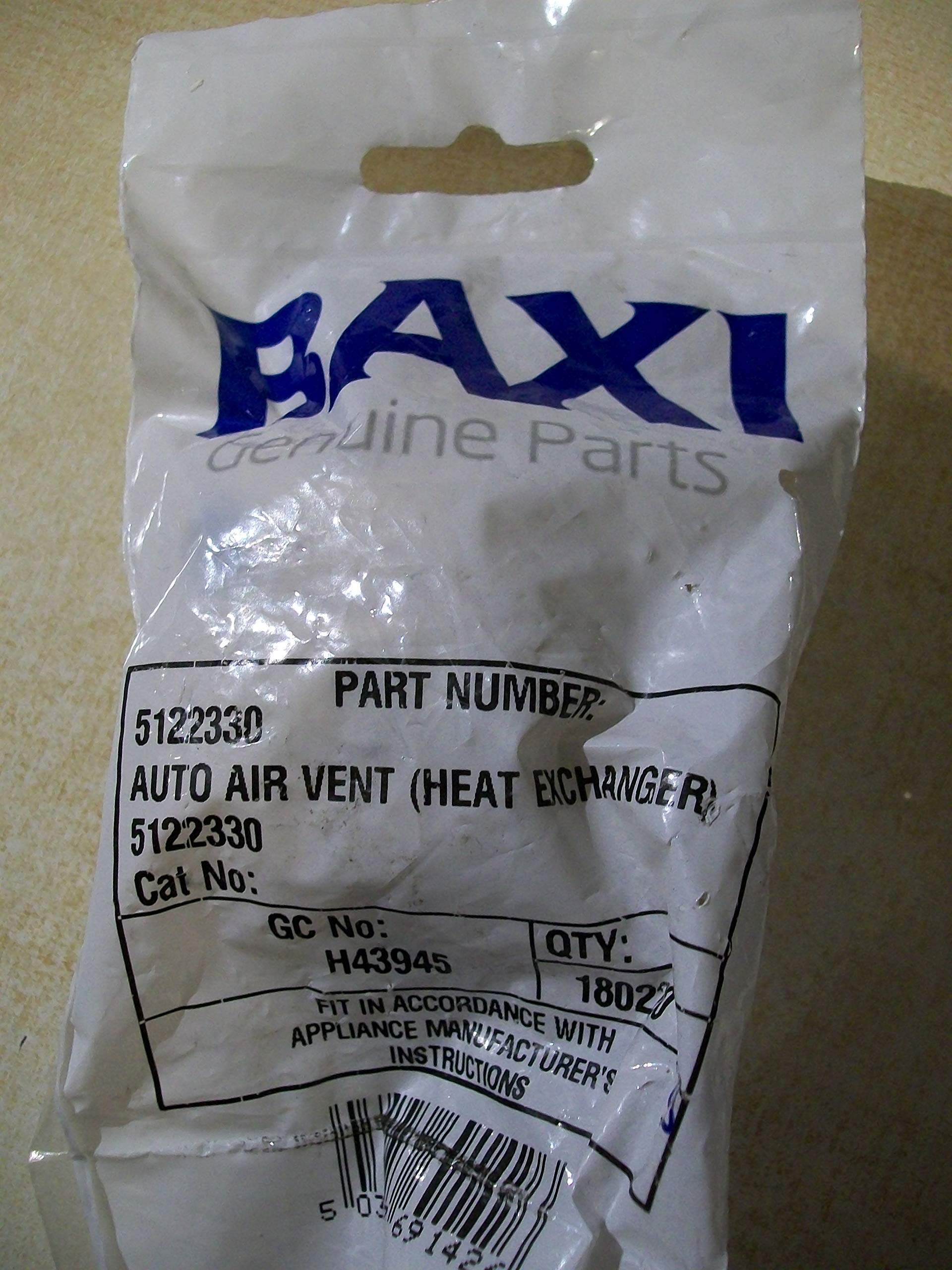 Baxi 5122330 Potterton & Main Automatic Air Vent (Aav) 5039177691426