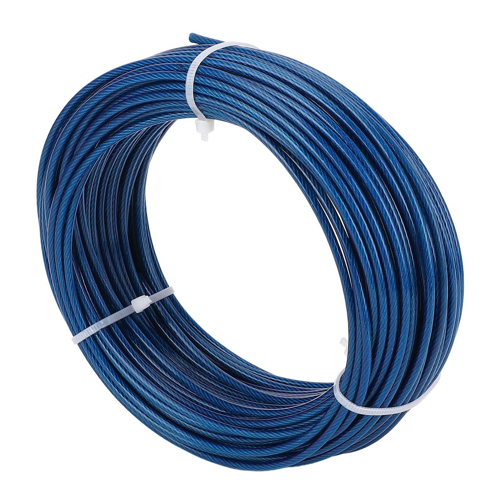 FTVOGUE Kit Tenditore per Fune, Kit Traliccio in Acciaio Inossidabile 304 con Cavo Rivestito in Plastica Blu da 100 Piedi 3 Mm, Resistente Ai Raggi UV, per Stendibiancheria da Esterno Supporto per