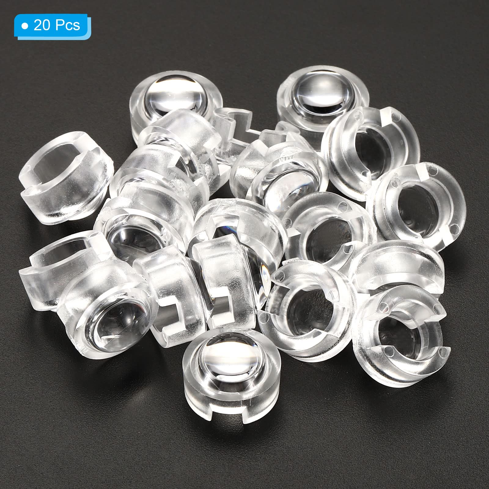 PATIKIL 13mm LED Convesso Lente, 20pz 30 Gradi Fascio Angolo Acrilico LED Ottico Convesso Condensatore Obiettivo per 1W 3W LED Lampada Perline Infrarossi Fotocamere, Trasparenti