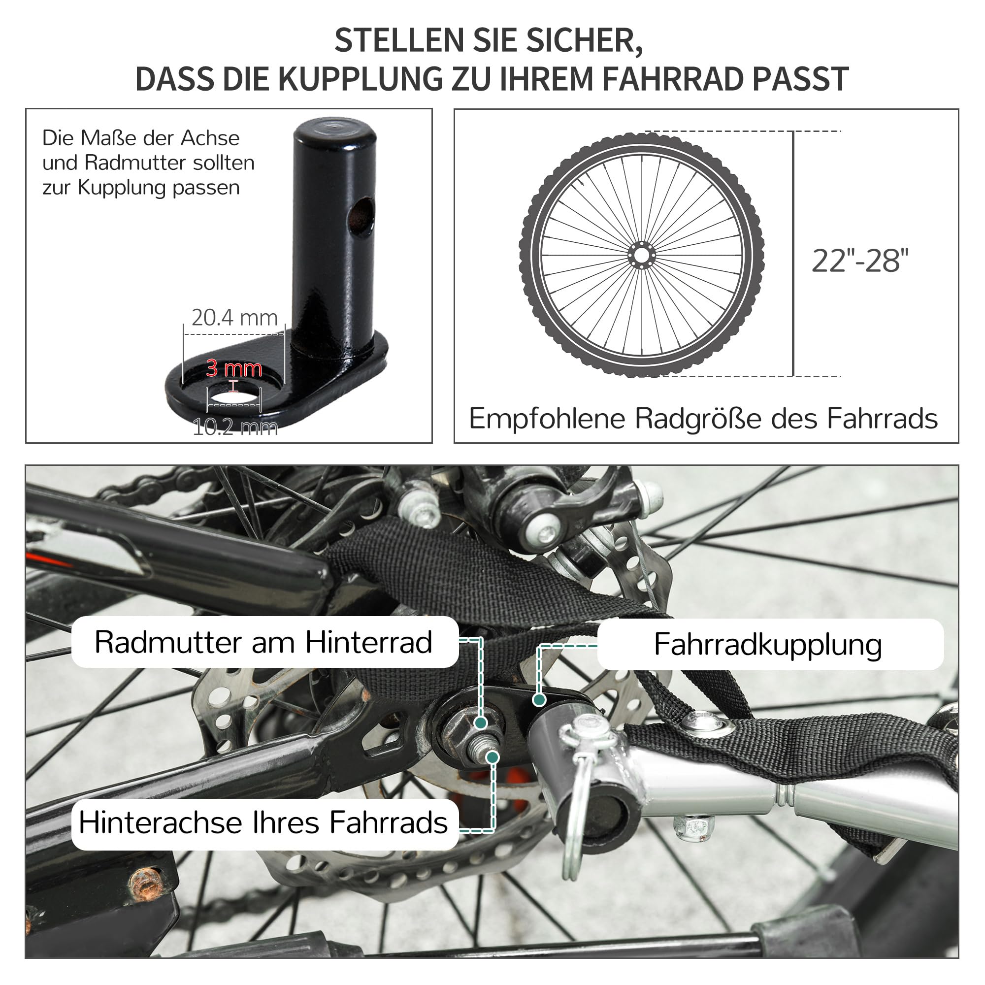HOMCOM Lastenanhänger Transportanhänger Fahrrad Lasten-Fahrradanhänger Anhänge CargoTrailer
