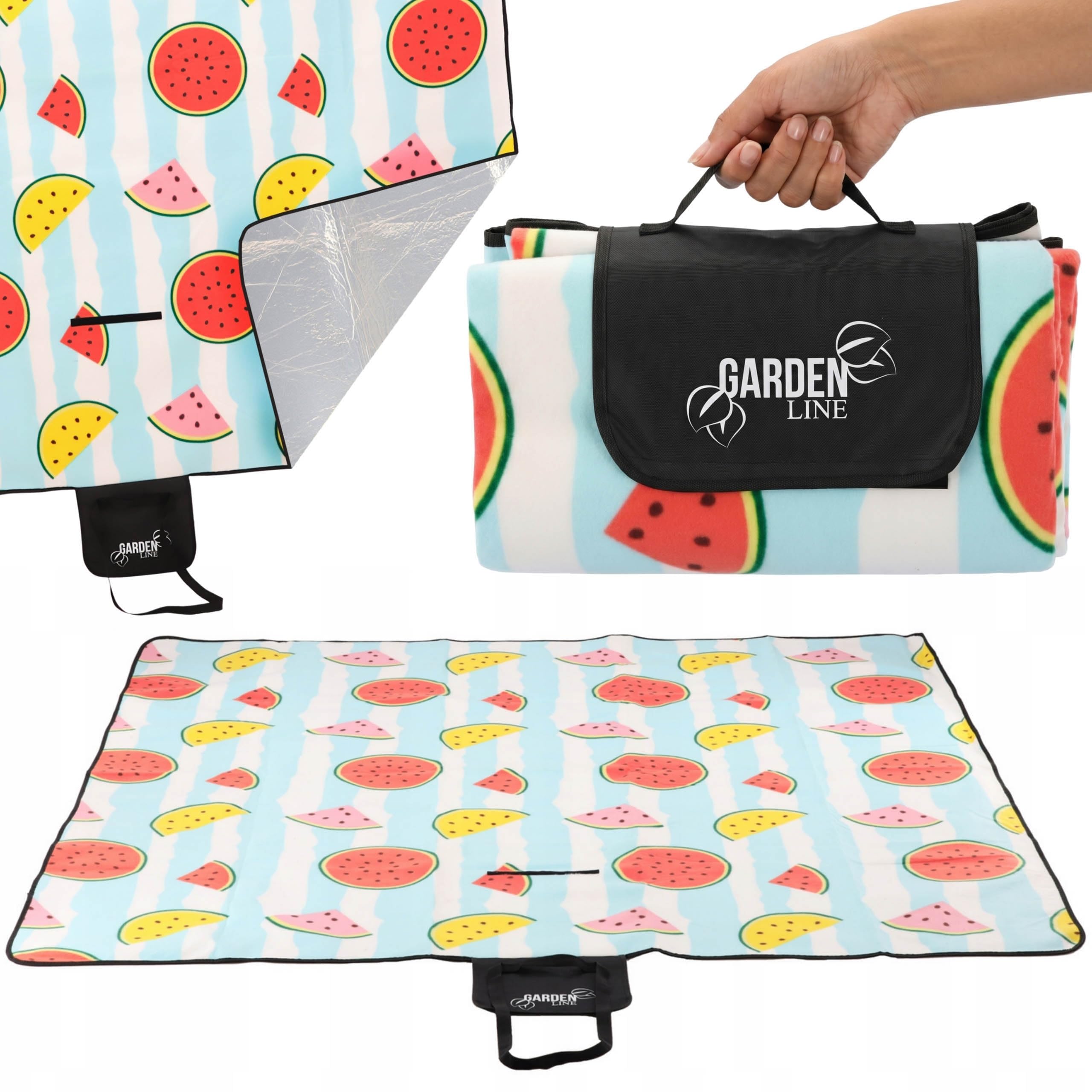 Coperta da picnic con isolamento termico, tappetino da spiaggia, impermeabile, con manico (multicolore, 200 x 200 cm)