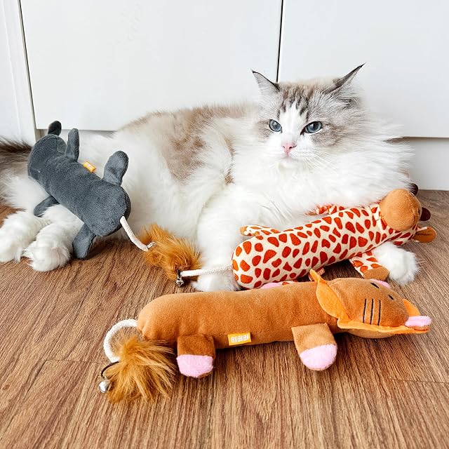 Foto 6 de 6 de TTcat Almohada matatabi de hierba gatera plateada para gatos y gatitos, juguete de sonido arrugado