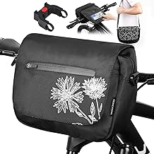 GXCROR Bicycle Handlebar Bag 5L with Adapter, Mobile Phone Holder, Shoulder Strap, Removable Lightning, Water-Repellent Bicycle Bag, Handlebar, for City Commuters, Travel