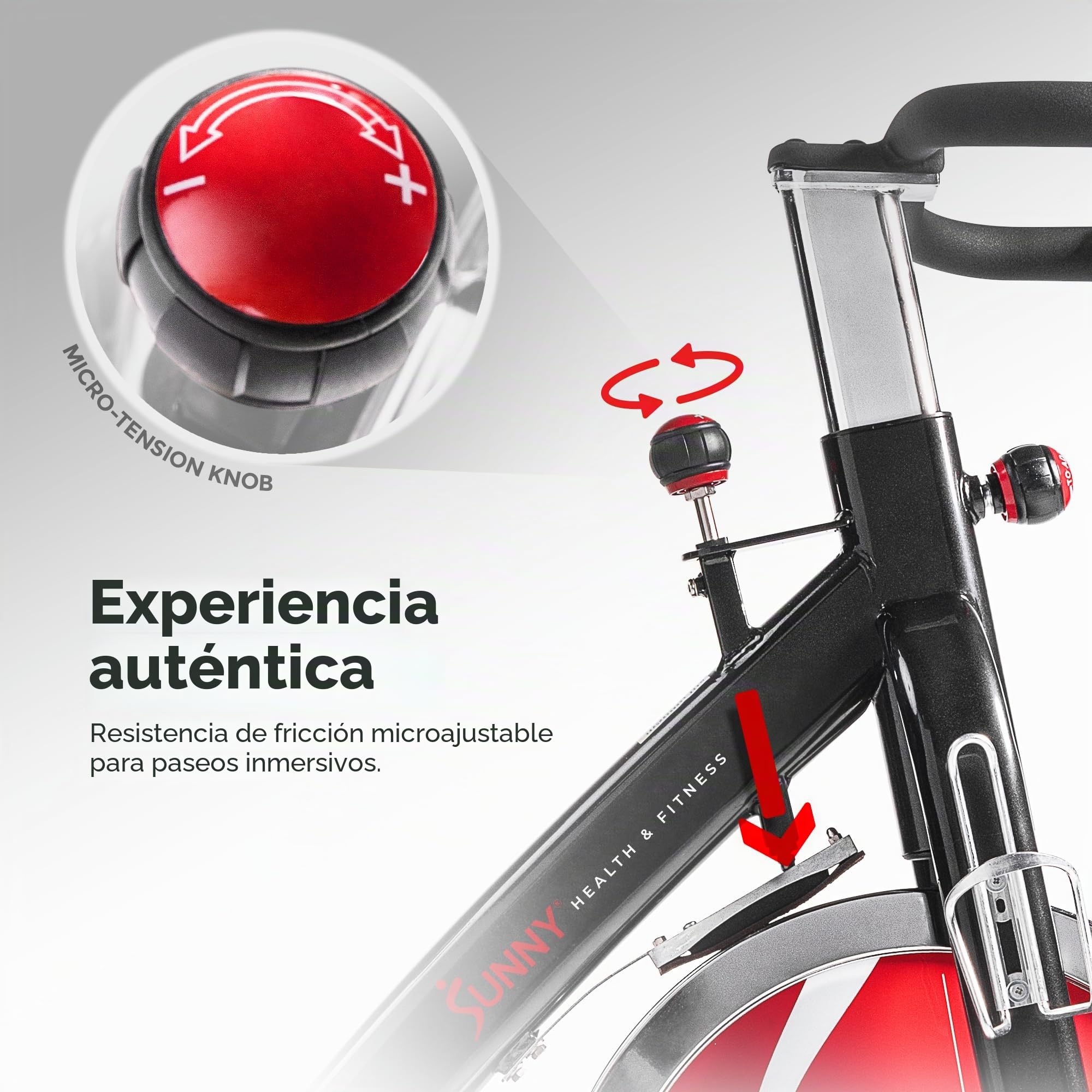 Sunny Health & Fitness Negro 275 libras. Bicicleta estática de ciclismo estacionaria para interiores de peso máximo con servicio pesado de 49 lbs. Volante cromado – SF-B1002