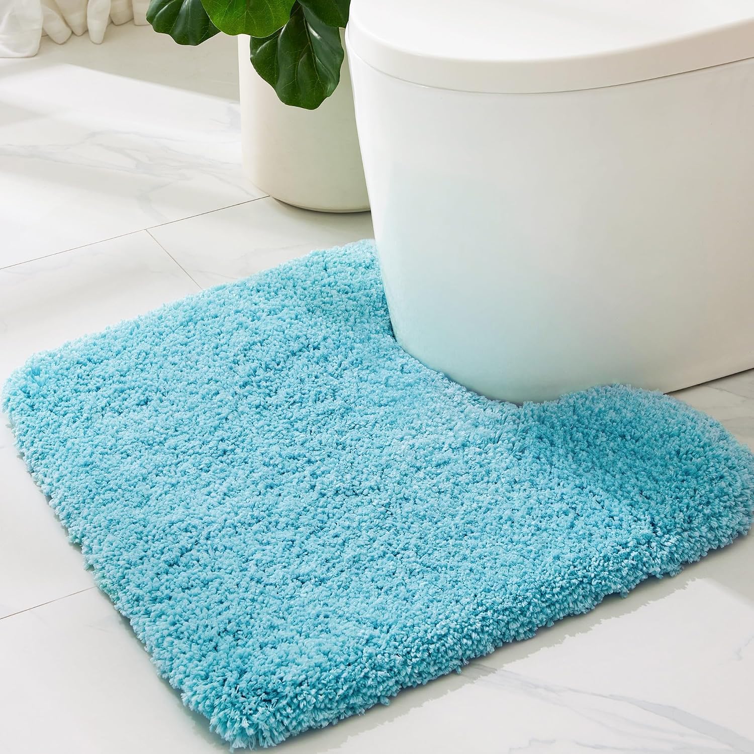 ILANGO Toilet Rugs U Shaped 22" × 24",Soft Absorbent Microfiber Bath Rugs