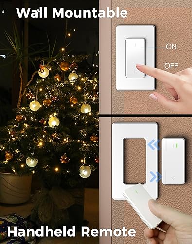 Miniatura 2 de Enchufe de toma de control remoto para luces de árbol de Navidad, interruptor de toma de corriente inalámbrico de 15 A para lámparas, decoraciones