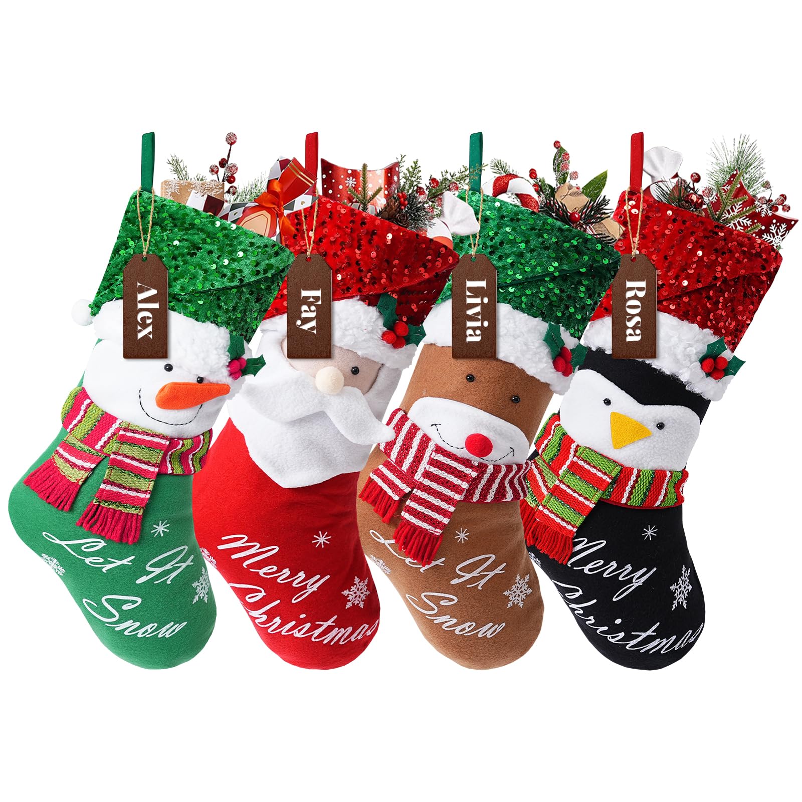 NIBESSER Christmas Stockings Set of 4, 18