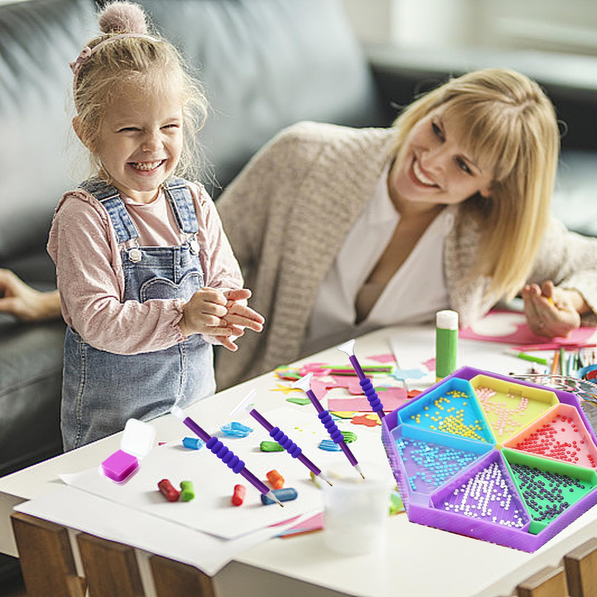 ARTDOT Lot De 10 Plateaux De Peinture Diaant Eboîtables Pour Adultes, Accessoires Et Outils D