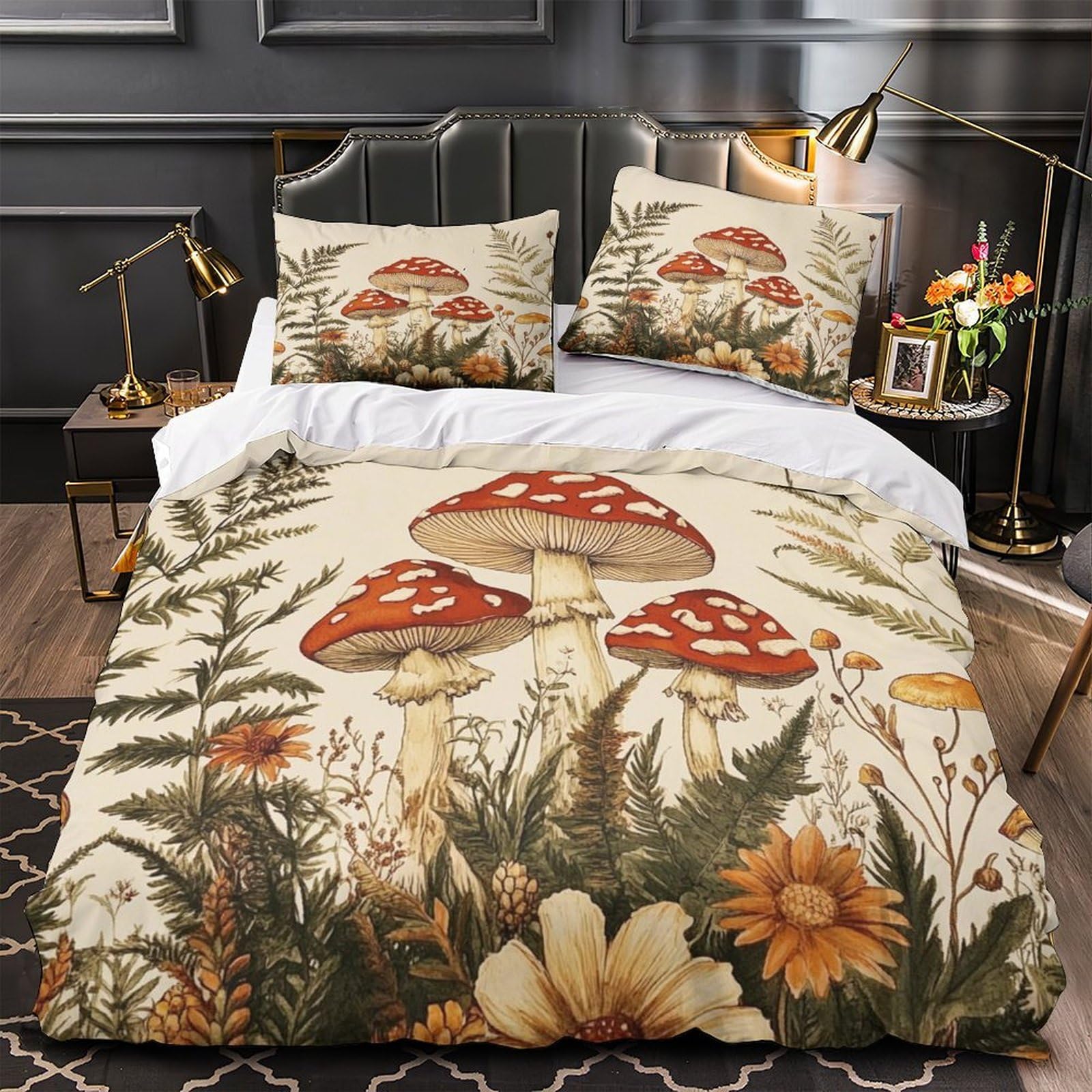 Housse de couette champignon 140x200 cm pour créer un cocon douillet enfant