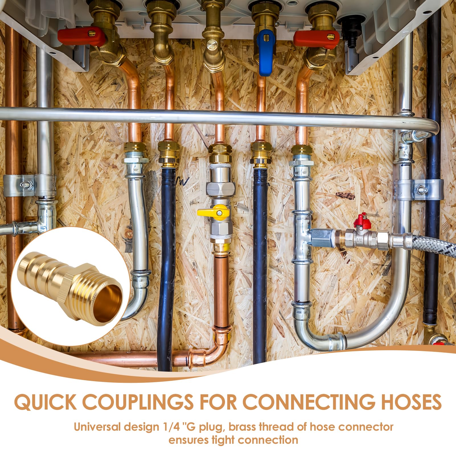 Uxcell Lot De 2 Raccords Cannelés En Laiton De 10 Mm - Adaptateur De Tuyau Fileté Femelle G1/2