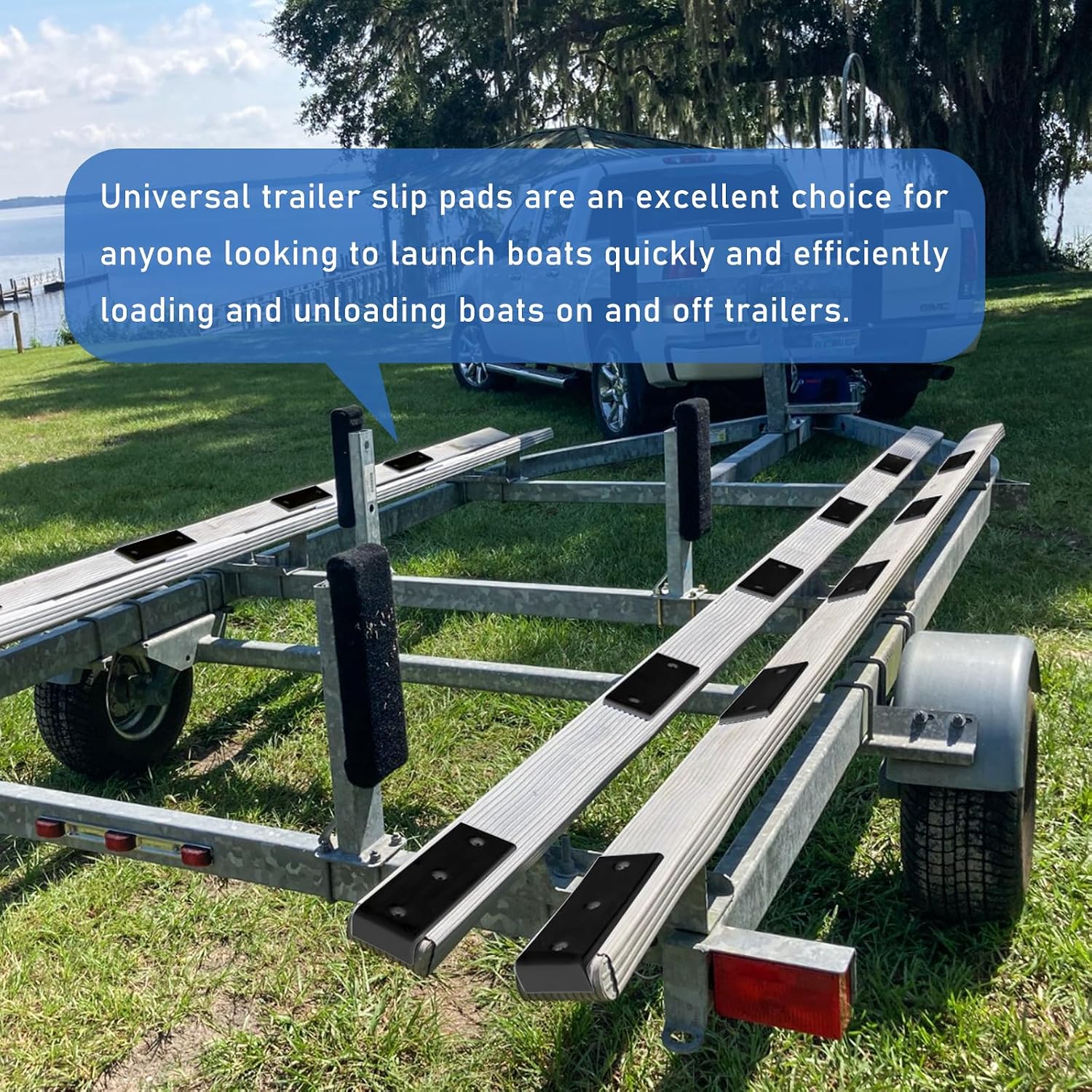 10 PCS Heavy Duty Boat Trailer Bunk Slide Pads and Enders for Any Boat Launching & Loading Boat Trailer Easier, 3" x 10" Boat Trailer Bunk Slicks