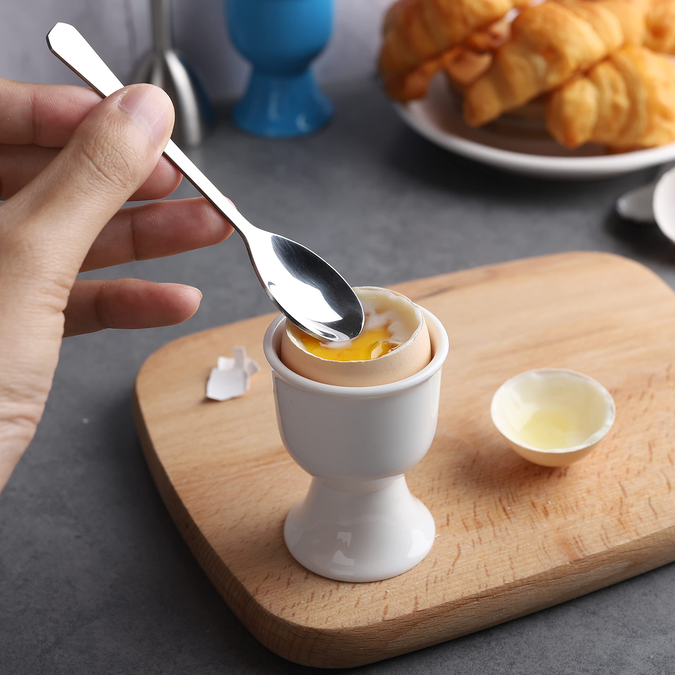 Amazon.co.jp: ステンレススチール製エッグスプーン 8ピース エッグ