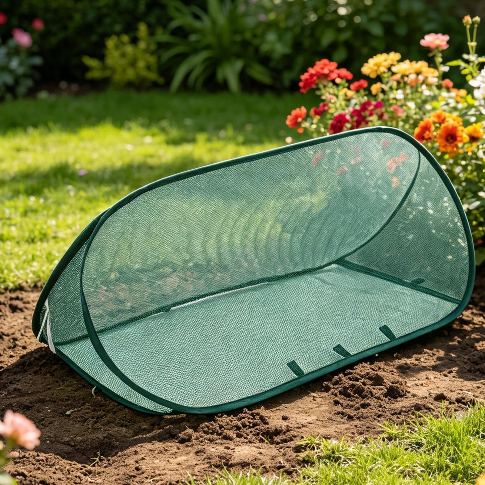 Cubierta para el bancal de jardín plegable de malla protectora