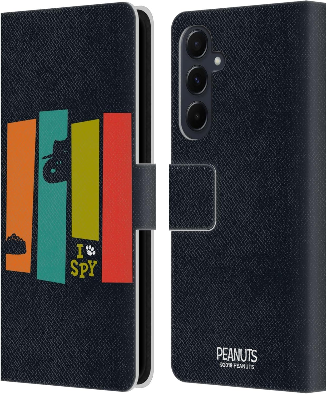 Head Case Designs Officially Licensed Peanuts Secret Agent The Many Faces of Snoopy Leather Wallet Case Compatible with Samsung Galaxy A55 5G