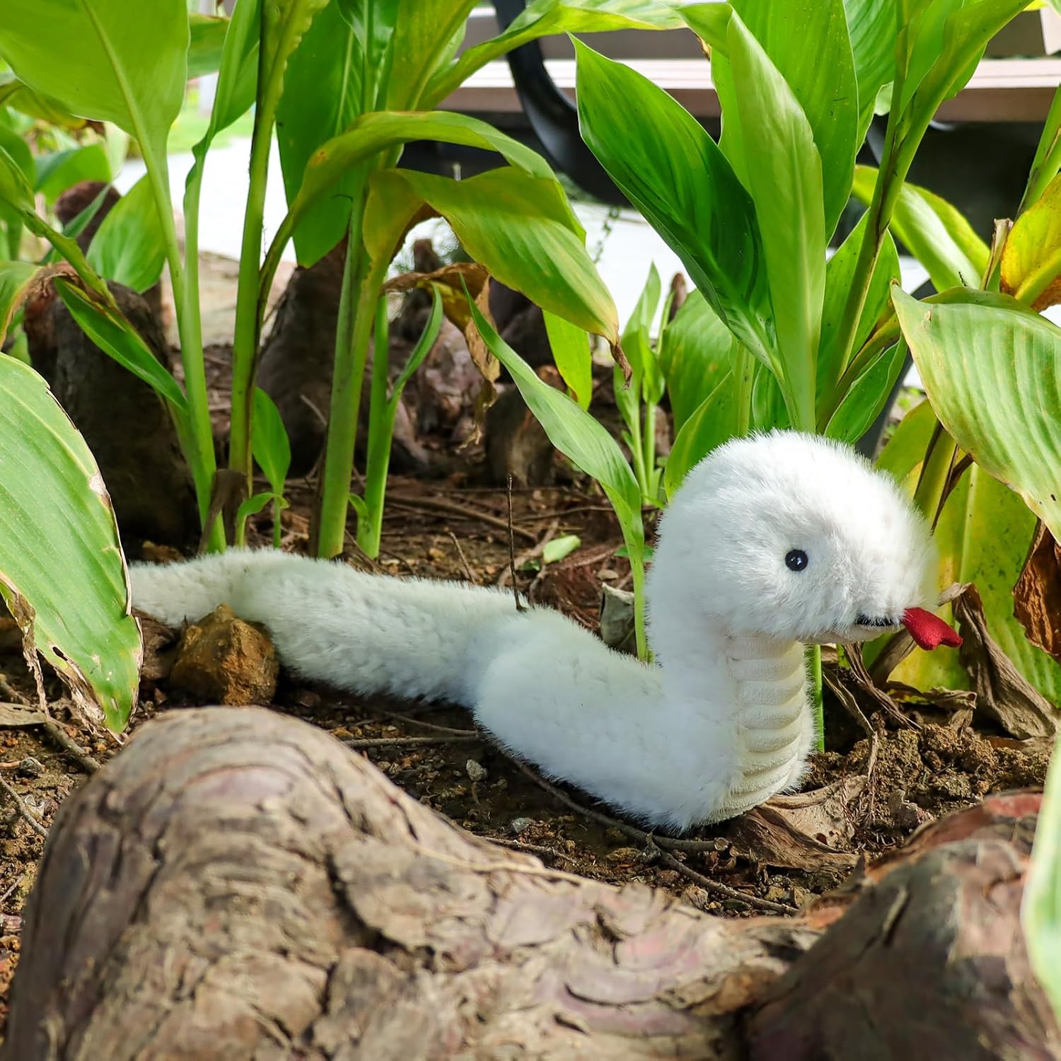 Apricot Lamb Snake Plush Soft Stuffed Animals Plush Toys Fluffy Snake White image 4