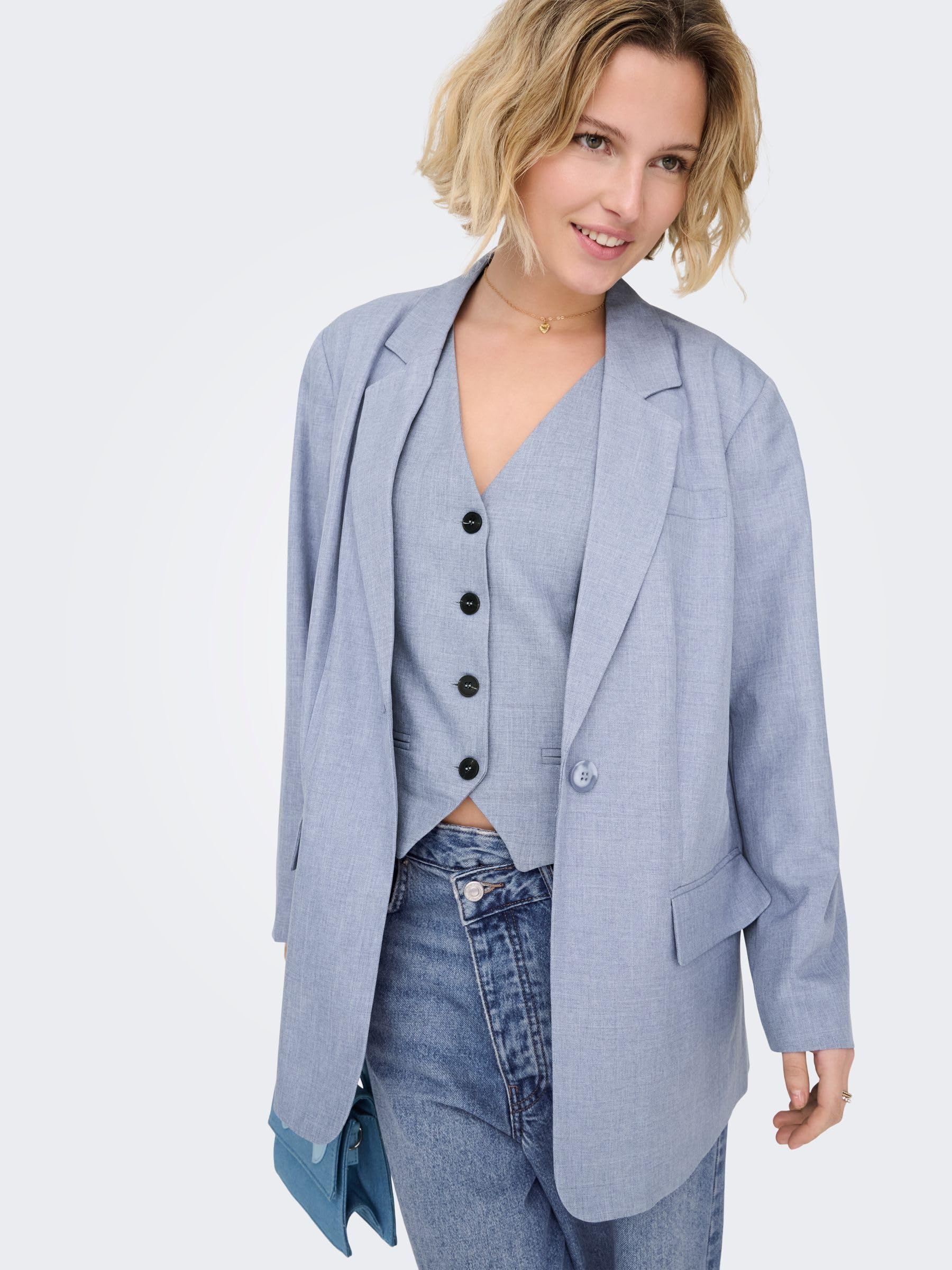ONLY Onllinda LS Boyfr Mel Blazer TLR Noos Blazer Oversize Fit – Il Tuo Nuovo Must-Have Donna (Pacco da 1)