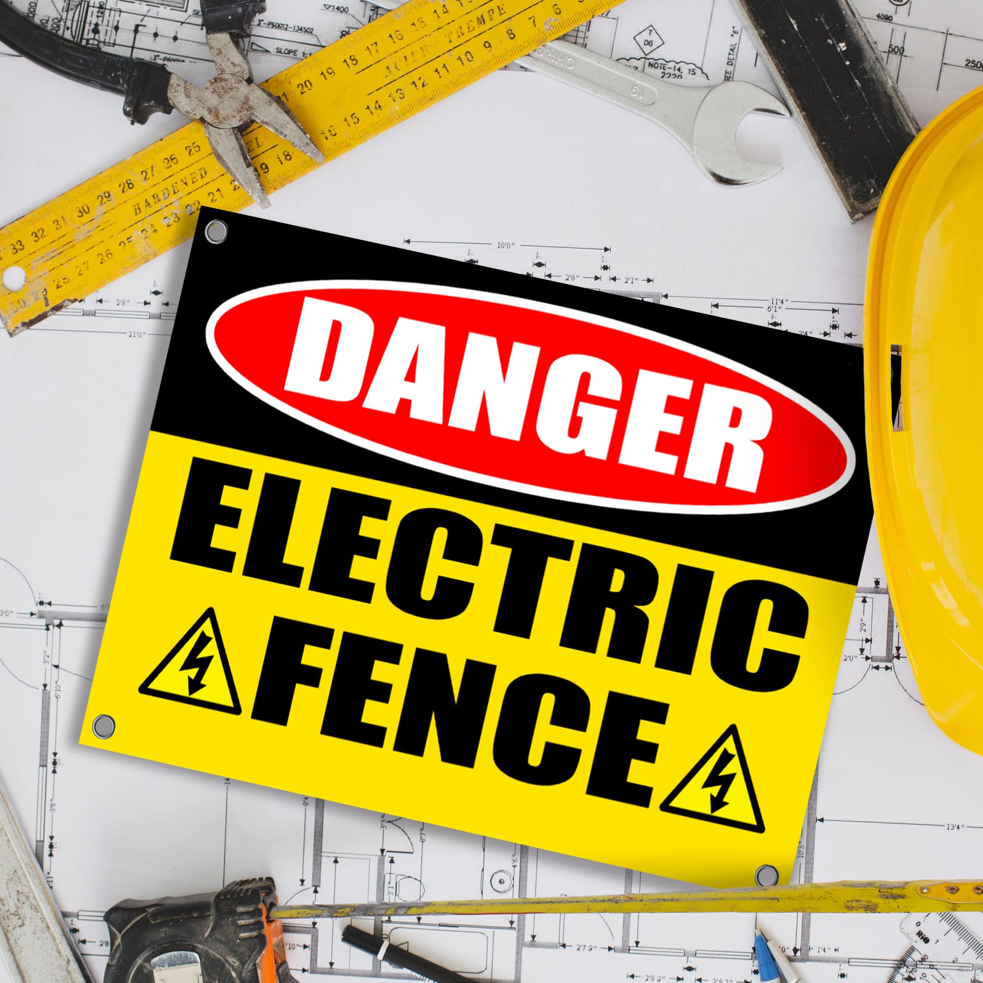 Señal de advertencia de valla eléctrica Danger Coroplast de 11 x 8 pulgadas para propiedad, letrero de advertencia de valla eléctrica Keep Away