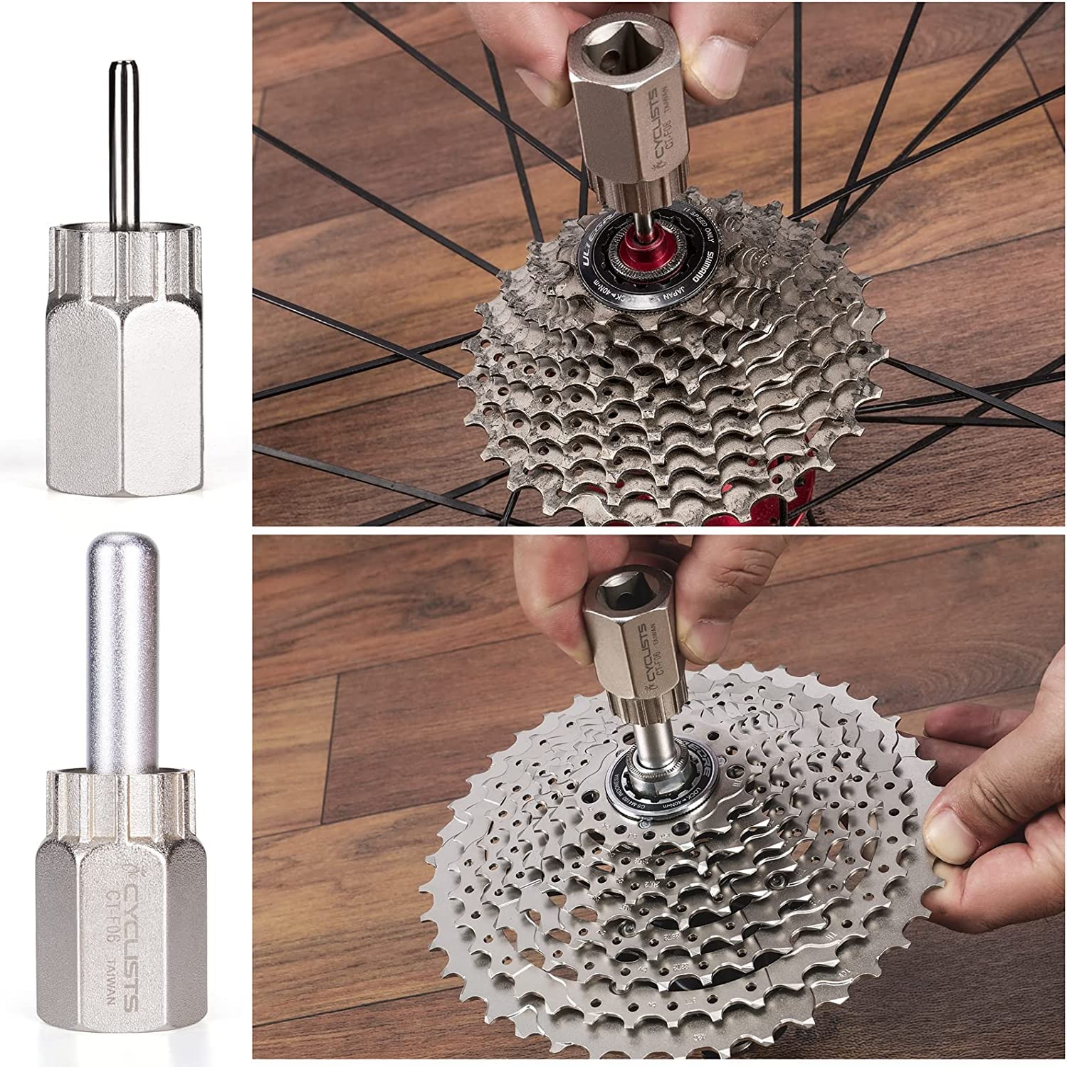 cyclists Kit di Attrezzi per la rimozione della Bicicletta, Inclusi Frusta a Catena, Strumento di bloccaggio e rotore a Ruota Libera Compatibile con Shimano HG, Facile da Usare e Durevole