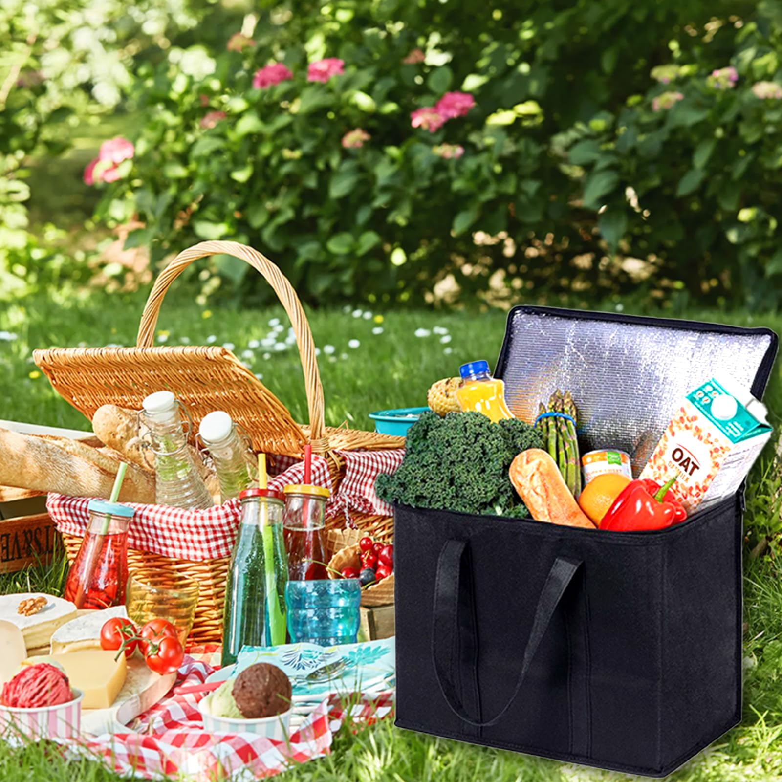 Zephyra Borsa Termica 35L Pieghevole, Grande Borsa Frigo Isotermica Impermeabile per Picnic, Campeggio, Viaggi, Spiaggia, Auto, BBQ