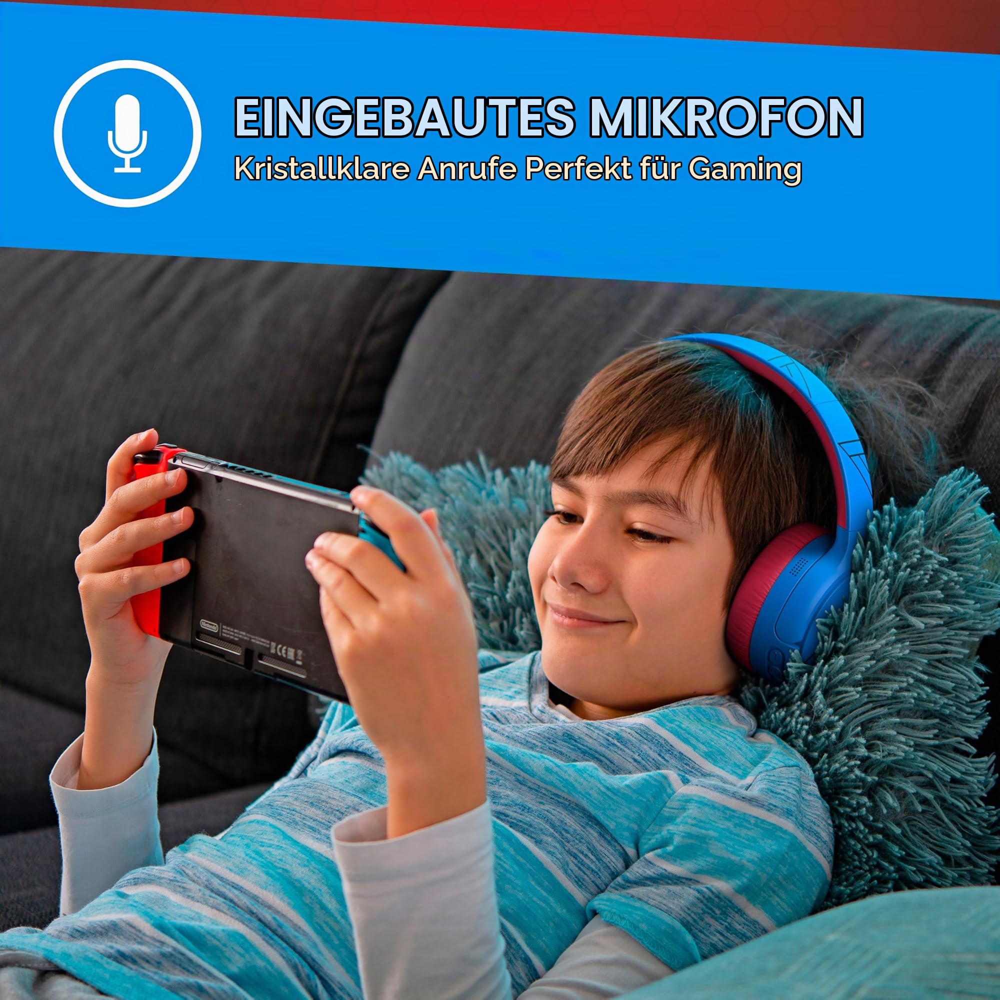 PowerLocus Bluetooth Kinder Kopfhörer Noise Cancelling,Lautstärkebegrenzung