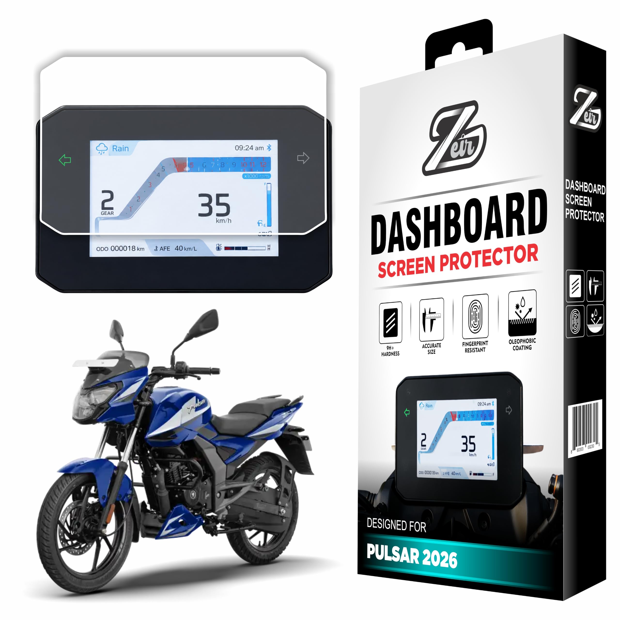 ZEIR Screen Protector Compatible with BAJAJ PULSAR 125 Bike - 2026