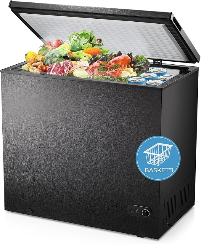 Electactic 7.0 cu ft chest freezer white with three removable baskets