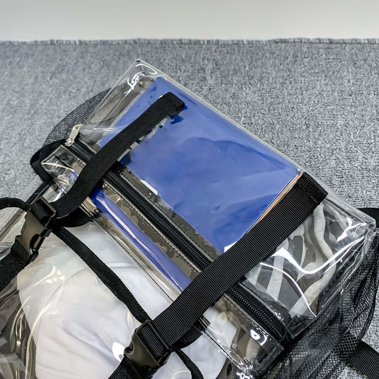Zaino Scuola Elementare, Zaino Bambino Spallacci Imbottiti, Zaino in PVC Trasparente per Studenti delle scuole Medie e Superiori, Grande capacità, Adatto per Nuoto e Fitness