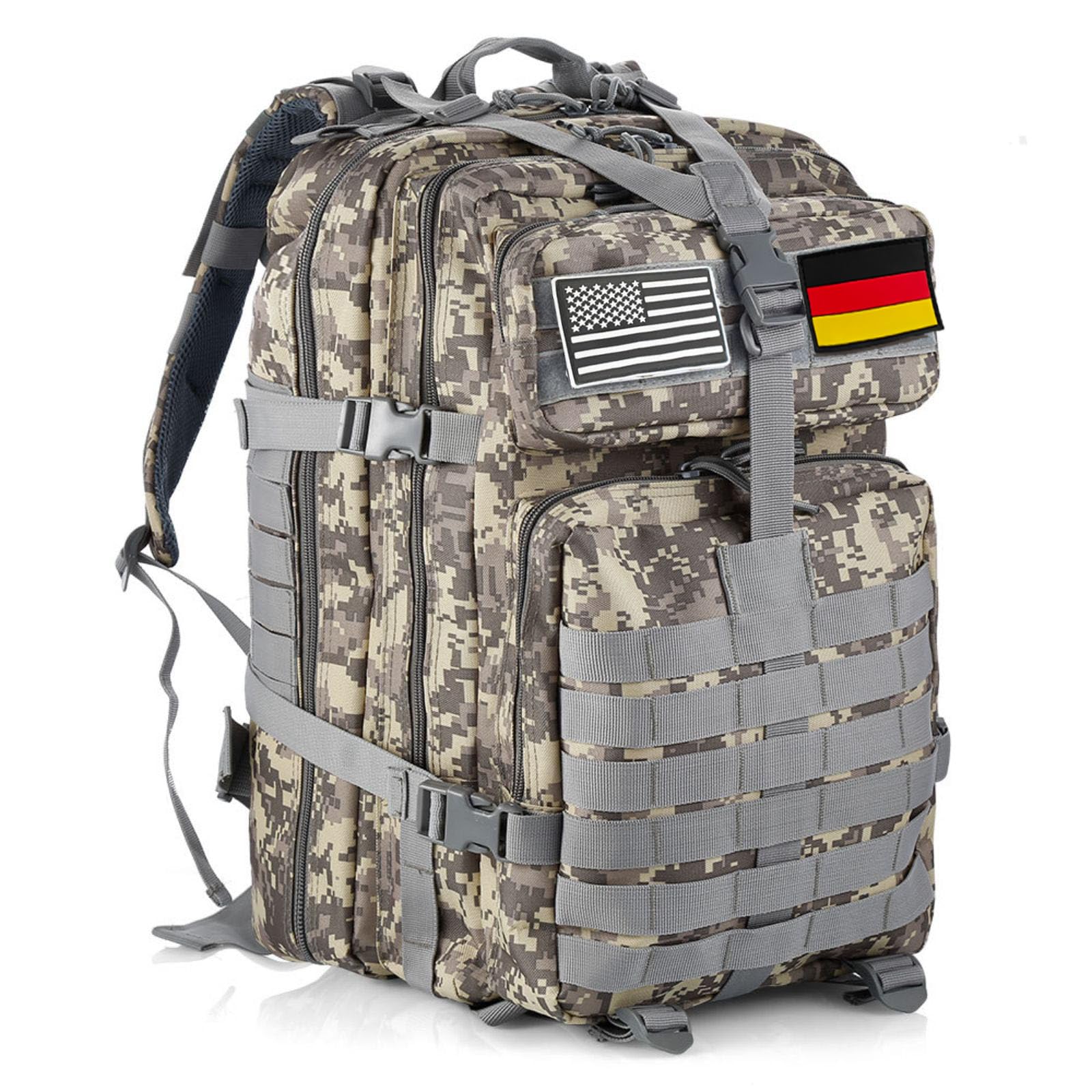 GUJOIN 50L Strapazierfähiger Nylon Wasserdichter Angeln Jagdrucksack Outdoor Militär Rucksäcke Taktische Sport Camping Wandertaschen (ACU)