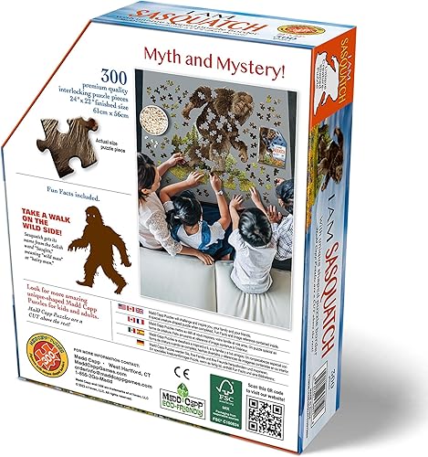 Miniatura 3 de Madd Capp: I AM Sasquatch - Rompecabezas de 300 piezas, rompecabezas en forma de criatura, tamaño terminado de 24 x 22 pulgadas, incluye folleto de