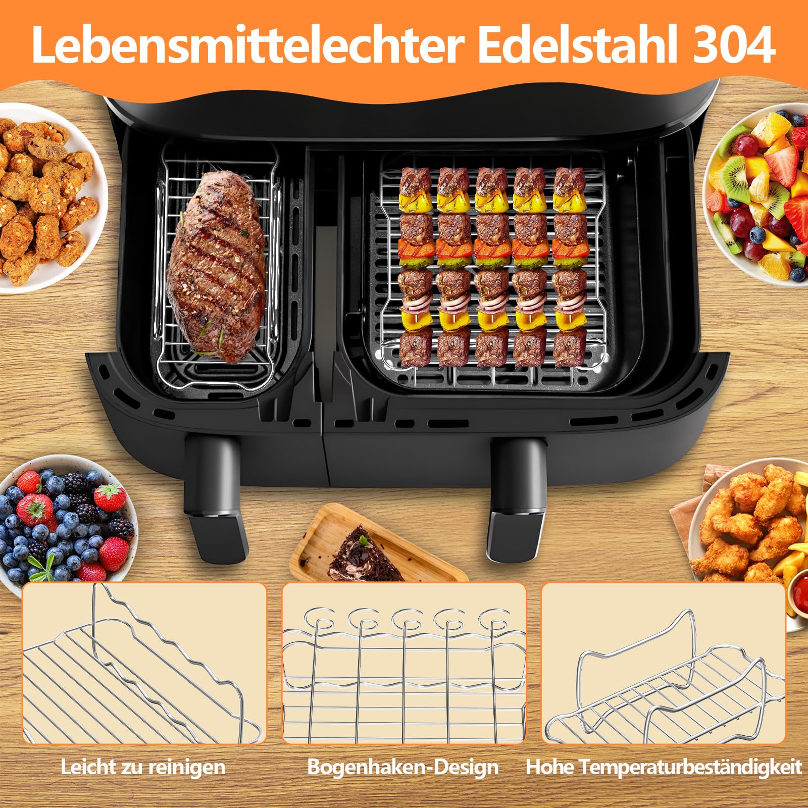 Moule Air Fryer Kit Accessoires Air Fryer Pour Philips Dual Basket Série 3000/5000 - 21 Pièces, Moules Silicone, Grilles, Ustensiles Cuisson Multiple Airfryer Moule Air Fryer Kit Accessoires Air Fryer Pour Philips Dual Basket Série 3000/5000 - 21 Pièces, Moules Silicone, Grilles, Ustensiles Cuisson Multiple Airfryer